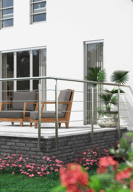 Geländerset PS 500, PS 501 Edelstahl Grey metallic