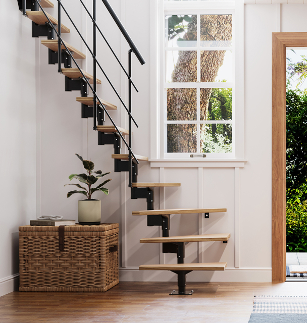 Mittelholmtreppe Porto Black, RAL 9005