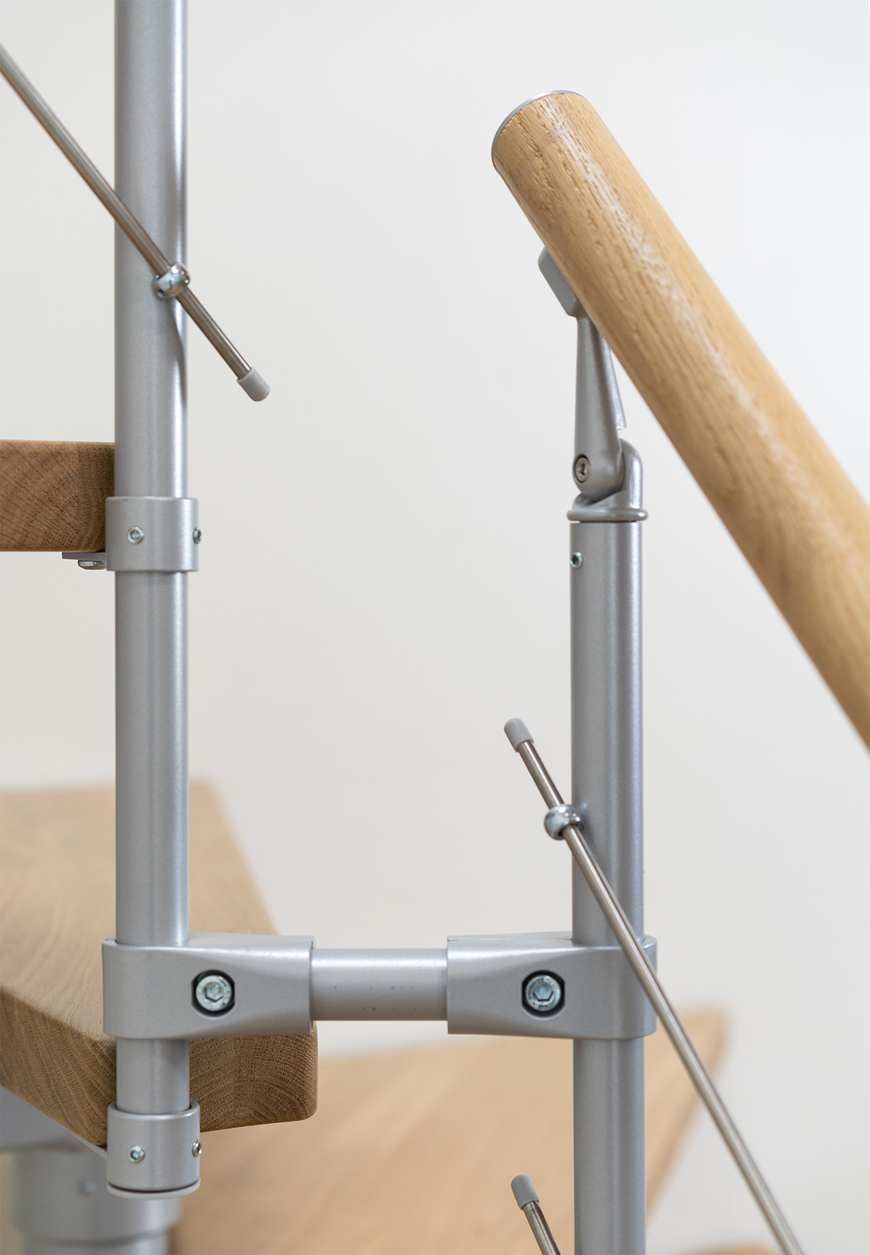 Space saving staircase DOLLE DALLAS in a photo studie with rustic Atmosphere