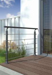 DOLLE Geländer Set Aluminium Handlauf Treppe Balkon Terrasse Brüstung Bausatz 